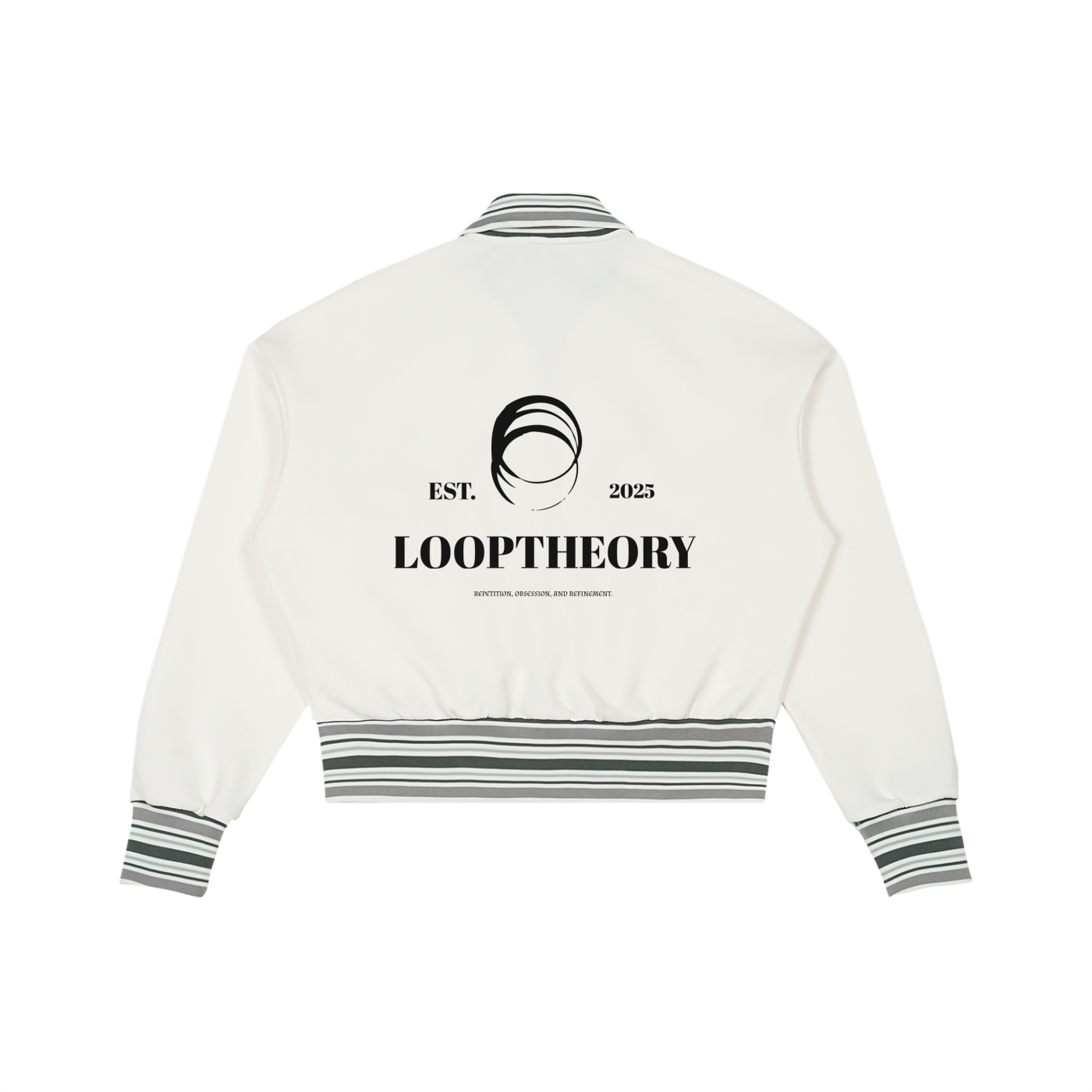 Striped Rib Collar LOOP Zip Jacket